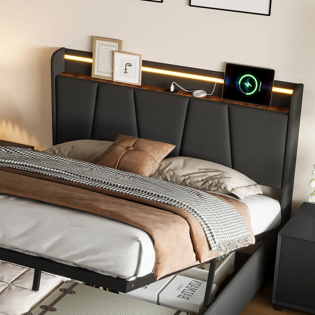 Lit double avec rangement – Aveline