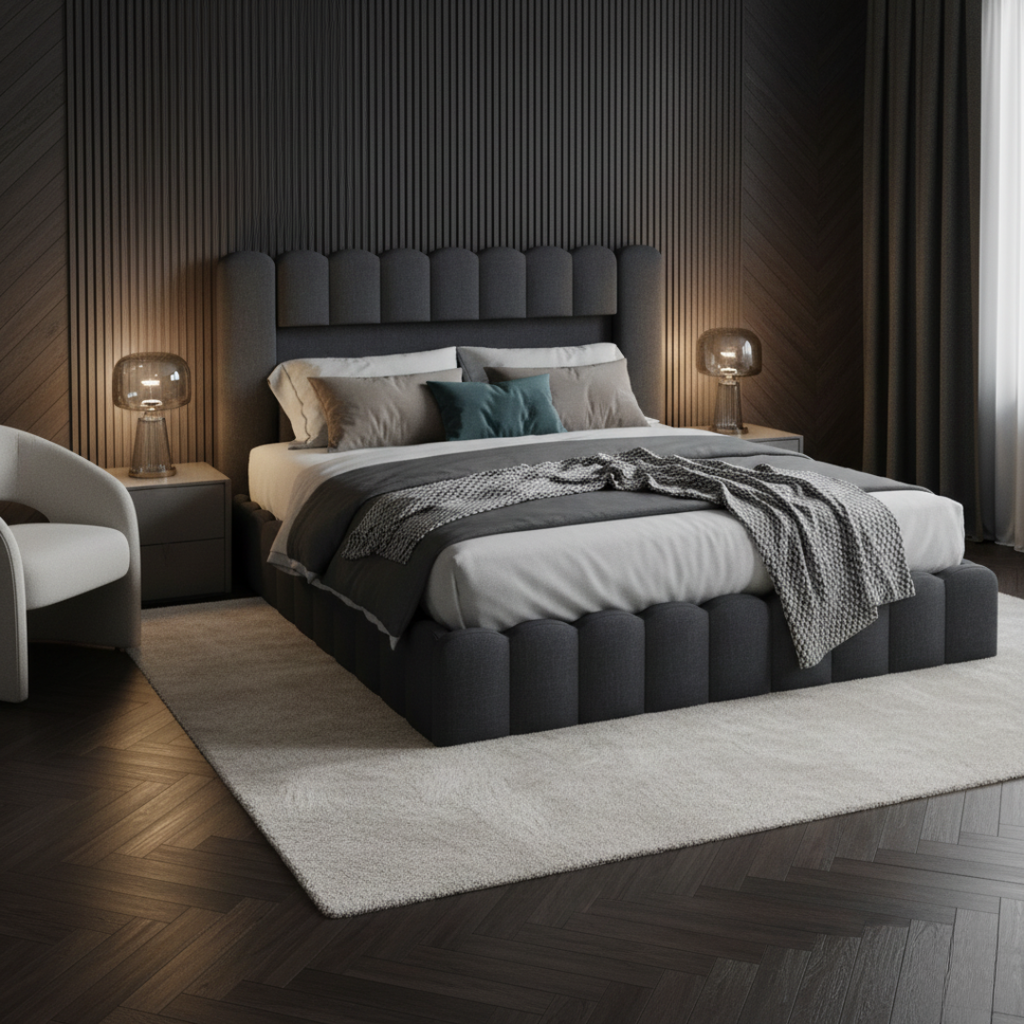 Lit double avec rangement et LED, ports USB – Lunara