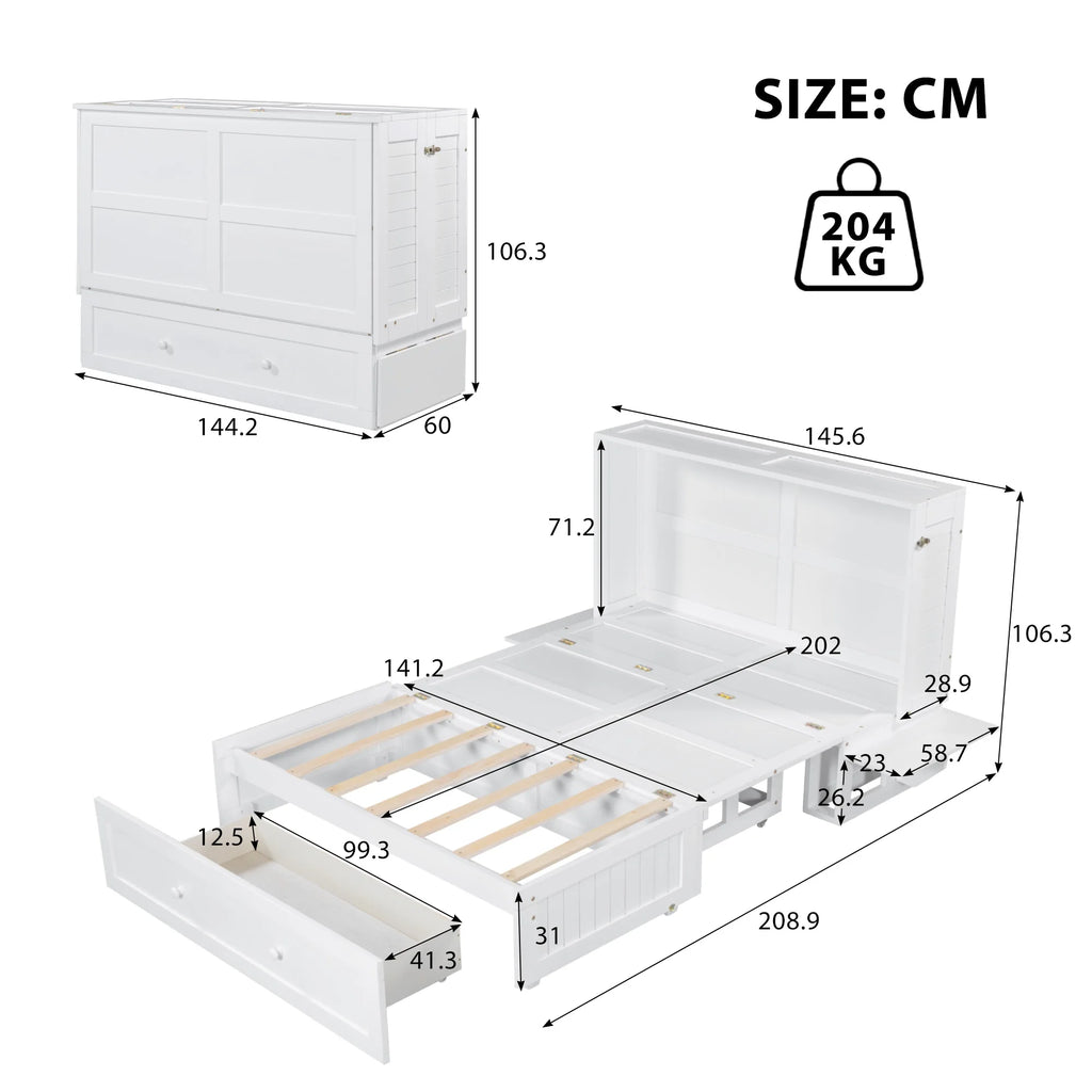 Lit escamotable avec rangement intégré – Oslo