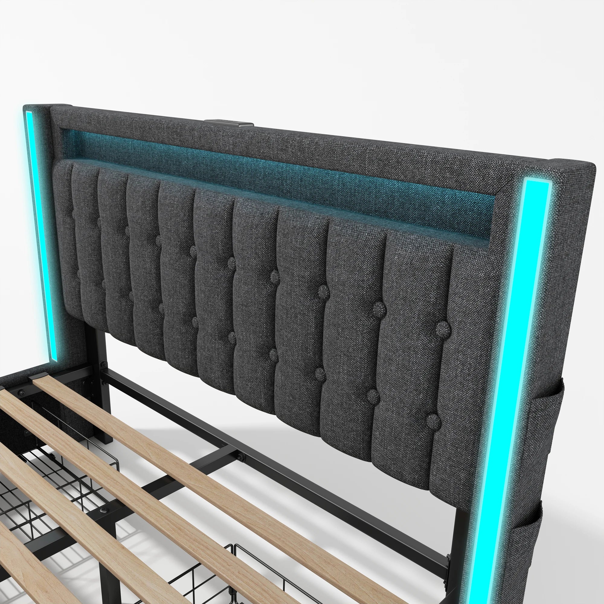 Lit double avec rangement (LED, ports USB) – Halo