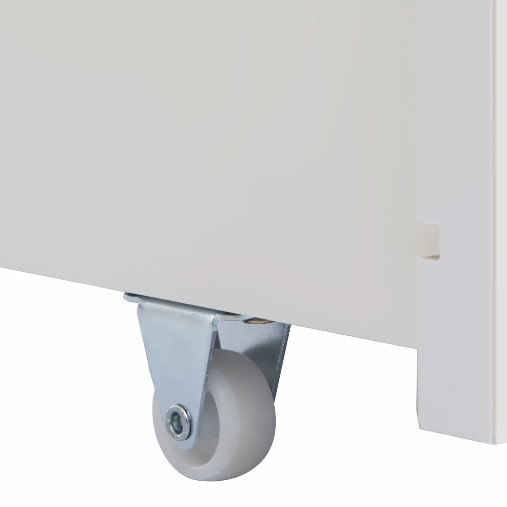 Lit double avec rangement 140x200 cm blanc – Lumière