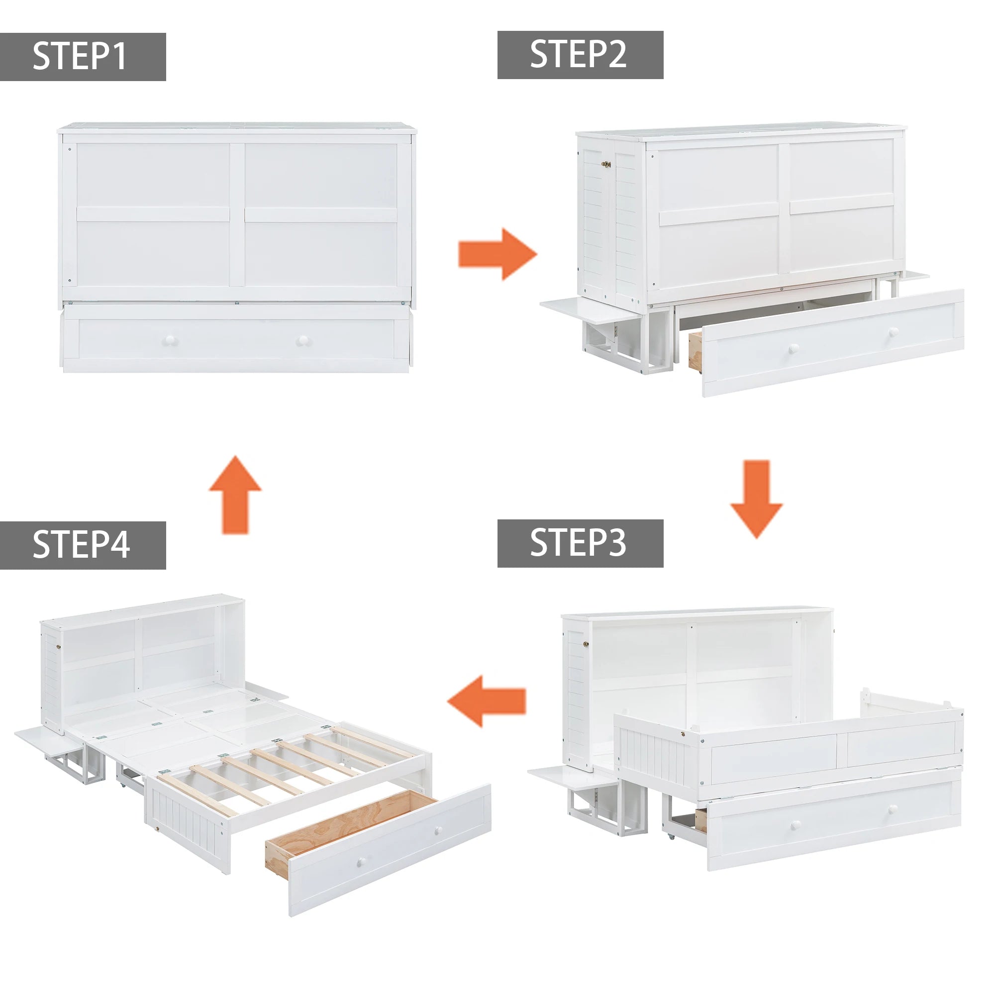 Lit escamotable avec rangement intégré – Oslo